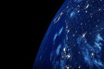 Earth from space at night. Elements of this image furnished by NASA