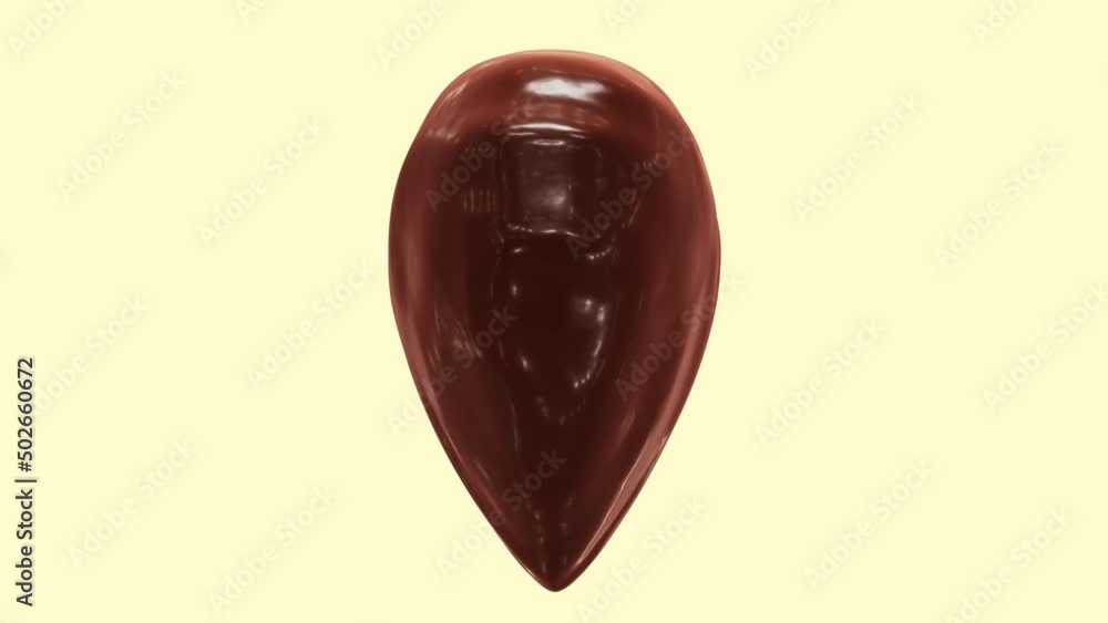 Aufkleber realistic looping 3d animation of the spinning waving and morphing milk chocolate heart rendered in 