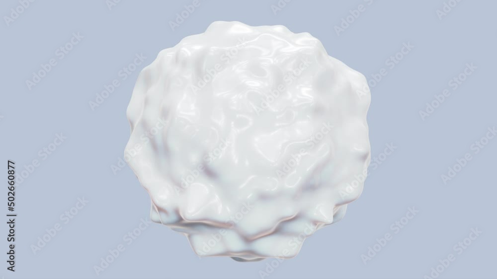 Poster looping 3d animation of the abstract morphing milky cream white orb rendered in uhd with alpha matte