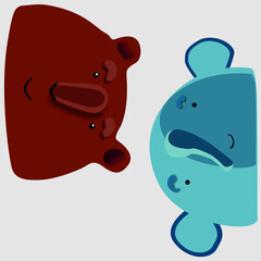 character of person elephant and bear