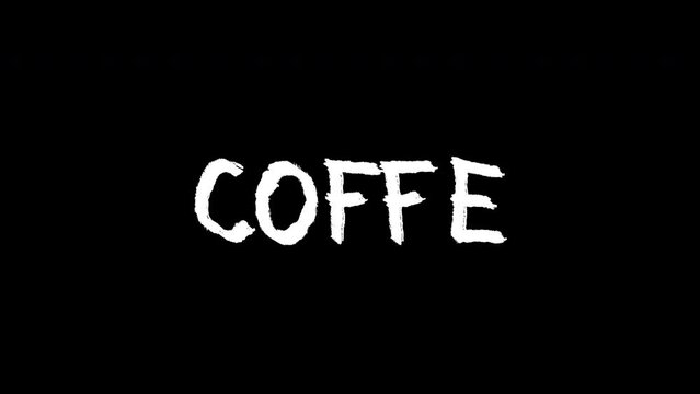 coffe wiggle text concep - Hand drawn animated wiggle . Two color - black and white. 2d typographic doodle animation. High resolution 4K.