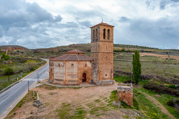 Fototapeta na wymiar View of the church of Vera Cruz in the city of Segovia, Spain