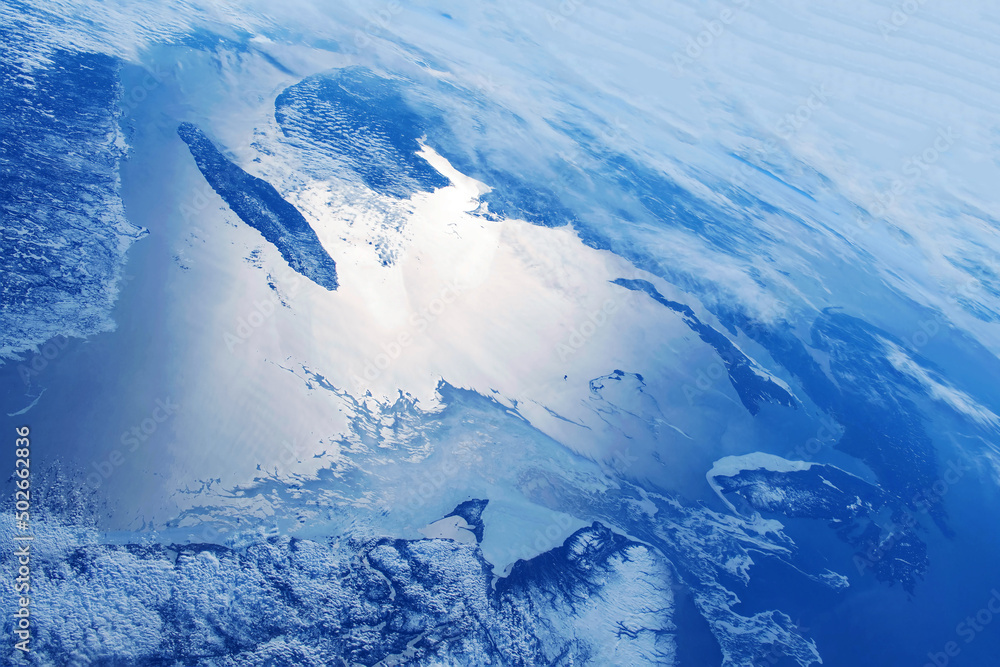 Wall mural planet ice from space. elements of this image furnished by nasa