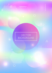 Hipster Design. Blue Round Shape. Holographic Pattern. Motion Flyer. Science Dots. Light Business Magazine. Space Screen. Gradient Background. Purple Hipster Design