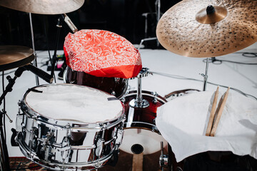 drum set with sticks