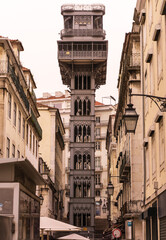 Elevator Santa Justa in the center of Lisbon