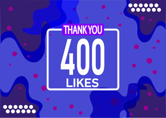 Thank you 400 likes vector. Greeting social card thank you followers. Banner for social networks.