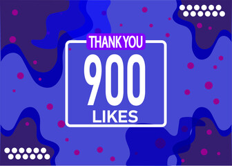 Thank you 900 likes vector. Greeting social card thank you followers. Banner for social networks.