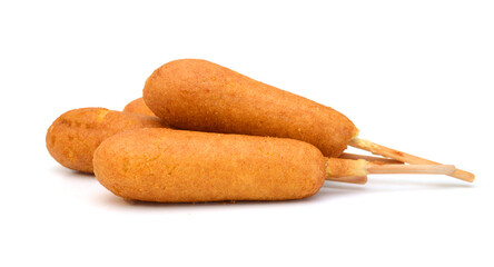 Organic CornDog on white background 