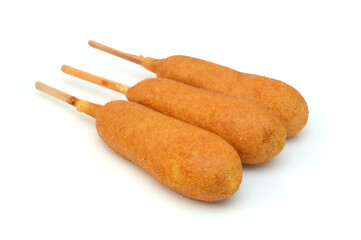 Organic CornDog on white background 