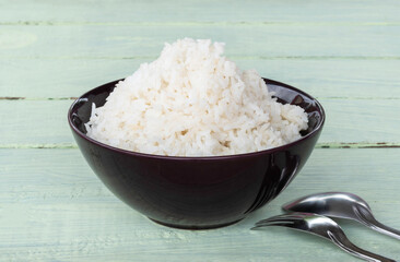 Cooked white rice.