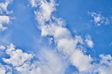 Beatiful blue sky with clouds on a sunny day