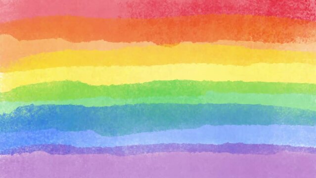 Pride Rainbow LGBT Flag Watercolor Animation Loop