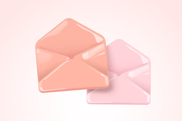 Envelope document icon. 3D Vector Illustrations.