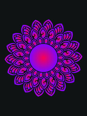 Mandala circular pattern with pink lotus.