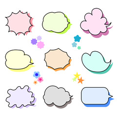 右吹き出し（カラフル）