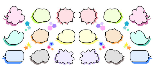 左右吹き出し（カラフル）