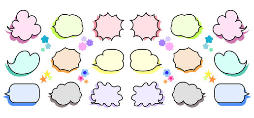 左右吹き出し（カラフル）