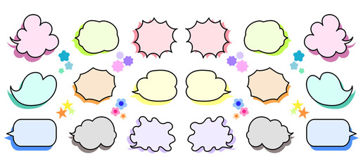 左右吹き出し（カラフル）