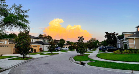 Tampa Florida USA - 05 03 2022: beautiful sun set cloud
