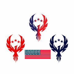 Vector fire banner background american eagle day.Good for background American eagle day.