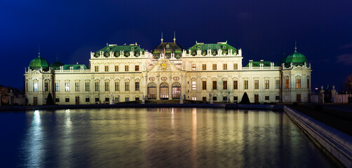 External view of Upper Belvedere, historic building complex in Vienna, Austria.