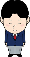 お辞儀する男子校生