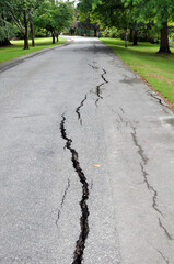 Earthquake - Massive cracks in pavements.