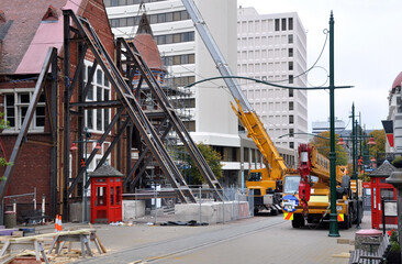 Earthquake - Damaged Historic Buildings being strengthened.