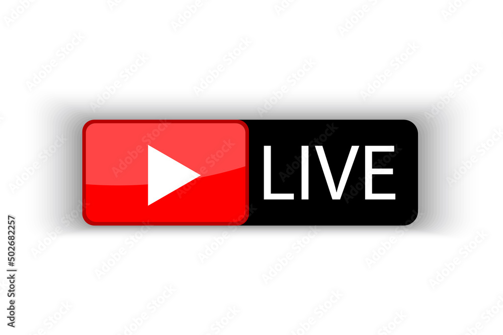 Aufkleber modern live stream icon. web banner template. web ui design. play online. vector illustration. stock