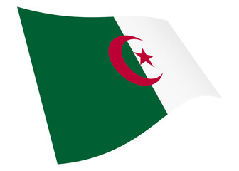 Algeria waving flag 3d illustration isolated on white with clipping path