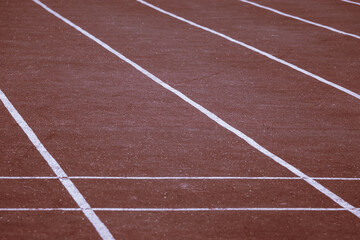 Running track at the stadium. Concept: Sport and fitness.