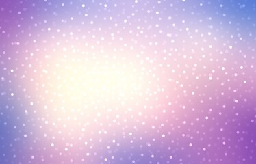 Glitter sparkles flying in bright glow on lilac blue empty backgroind. Fantasy holiday sky abstract illustration.