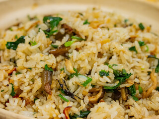 Close up shot of eel Clay Pot Rice