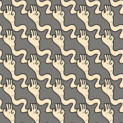 seamless pattern of hand cartoon