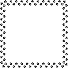 ペットの足跡の正方形のベクターフレーム