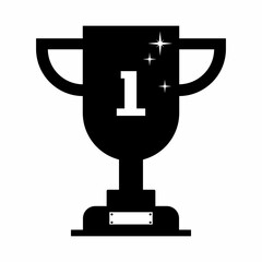 Champion trophy. Hollow vector silhouette.