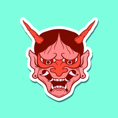 hand drawn devil face vintage doodle illustration for tattoo stickers poster etc