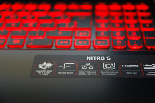 Acer Nitro 5 keyboard close up