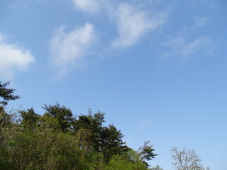 春の空と山