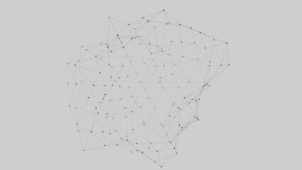 3D topology connected by dots and lines