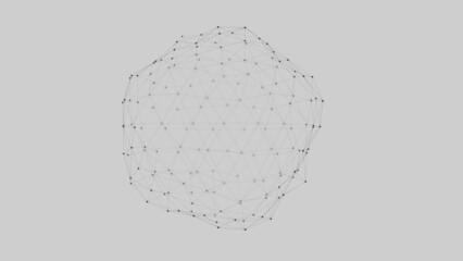 3D topology connected by dots and lines - obrazy, fototapety, plakaty
