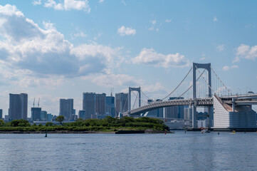 Fototapeta na wymiar 東京都港区台場から見た東京湾を望む都市景観