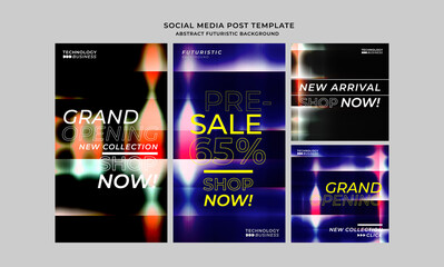 Social media post sale collection futuristic lighting geometric and seamless pattern gradients template Background design. Abstract Business technology banner, Art wallpaper. Vector illustration.