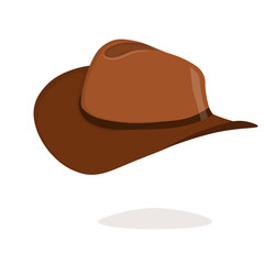 Cowboy hat isolated element. Vector drawing illustration for icon, game, packaging, banner. Wild west, western, cowboy concept
