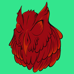 illustration of a red bird