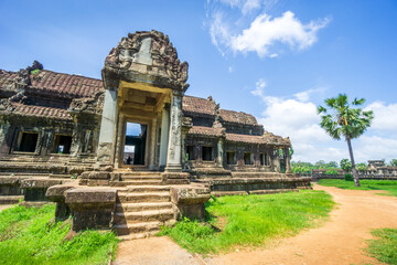 Naklejka premium Cambodia is a country located in the southern portion of the Indochinese Peninsula in Southeast Asia. It is 181,035 square kilometers (69,898 square miles) in area