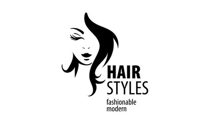 Vector illustration of a womans hairstyle on a white background