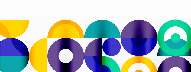 Colorful circle abstract background. Minimal geometric template for wallpaper, banner, presentation