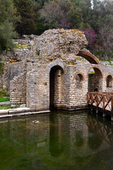 Ruins near theatre of Butrint National Park, southern Albania.